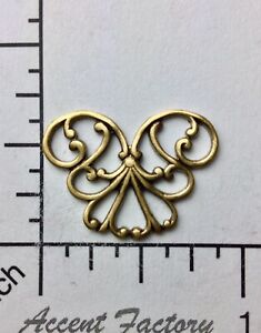 26233      3 Pc   Brass Oxidized Victorian  Triangle Filigree Jewelry Finding
