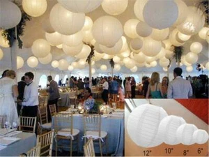 10  White Paper Lanterns Wedding Party Birthday New Year Christmas - Picture 1 of 16