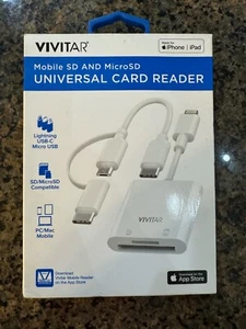 Vivitar Mobile SD and MicroSD Universal Card Reader White MOV4016 V1 Box/Retail - Picture 1 of 4