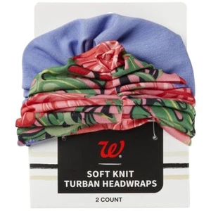 Walgreens Soft Knit Turban Headwrap, Assorted Designs, 2-Pieces - Picture 1 of 3