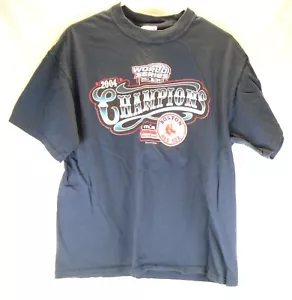 CAMISETA M&O Knits Boston Red Sox 2004 SERIE MUNDIAL Camiseta azul talla L mlb Usada en excelente condición - Imagen 1 de 4