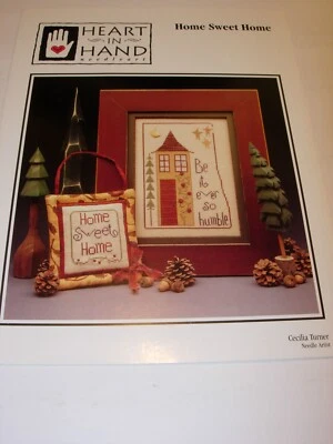 CRAFTS Heart in Hand COUNTED Cross Stitch PATTERN HOME SWEET HOME HOUSE DECOR - Image 1 of 3