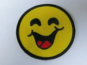 Vintage 60's/70's Embroidered "Happy Face Tongue" Patch Jacket/Crafts Mint!NOS! - Picture 1 of 4