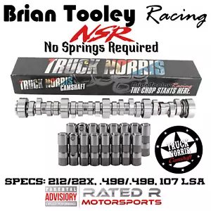 Brian Tooley Racing LS Truck Norris NSR Cam Kit GM LS7 Lifters BTR Camshaft 5.3L - Picture 1 of 9