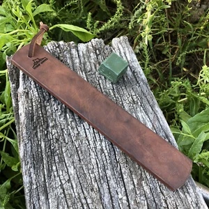 Dual Sided Leather knife Strop Razor Sharpener Jarrah handmade in australia - Picture 1 of 7