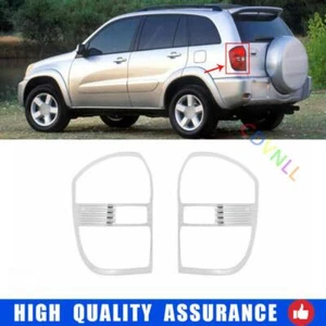 For Toyota RAV4 2001-2003 Chrome Silver Car Exterior Rear Tail Light Lamp Cover - Picture 1 of 4