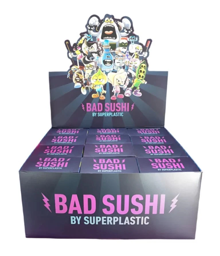 Superplástico BAD SUSHI 1 ESTOJO de 12 caixas cegas 3" mini figuras lacradas de fábrica  - Imagem 1 de 1