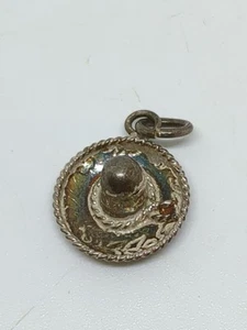 Vintage Sterling Silver 925 Small Sombrero Charm - Picture 1 of 4