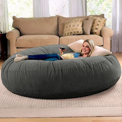 Jaxx 6 Foot Cocoon - Large Bean Bag Chair for Adults, Charcoal - Image 1 of 4