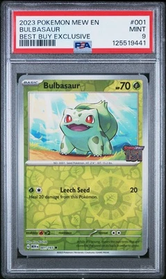 2023 POKEMON MEW EN-151 BEST BUY EXCLUSIVE #001 BULBASAUR PSA 9 - Image 1 of 3