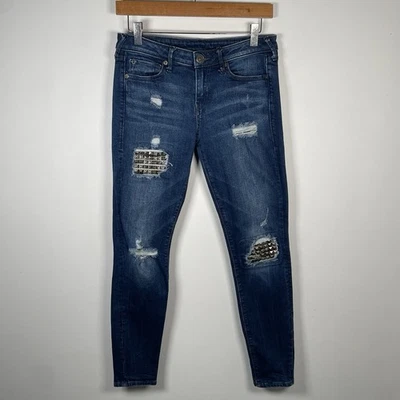 True Religion Halle Mid Rise Super Skinny Denim Jeans Blue Womens Size W27 L29 - Image 1 of 4