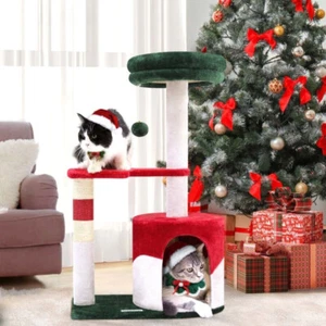 33 inch Christmas cat climbing frame Kitten tree with kitten scratching post - Picture 1 of 7