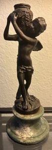 Buque de retención Putti querubín de bronce Edward Drouot de mediados del siglo XIX 10 1/2" - Imagen 1 de 4