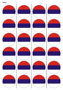 24X PRECUT SERBIA FLAG RUGBY EDIBLE WAFER PAPER, CUPCAKE, CAKE TOPPERS 1225 - Picture 1 of 1