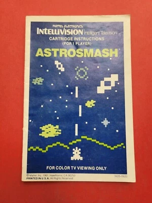 Astrosmash Intellivision Manual - Image 1 of 2