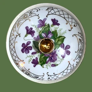Lipper & Mann Violets Dish Japan Purple Flowers - Picture 1 of 10