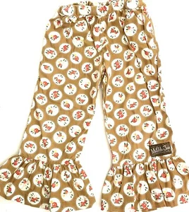 Matilda Jane Secret Fields Cameo Ruffles Pants Roses Brown Girls Size 6 - Picture 1 of 6
