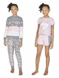 BCBG Girls Youth 4-piece Lounge Set, Heart, Grey Pink Large 14-16 - Picture 1 of 12
