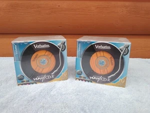 2 Verbatim Digital Vinyl CD-R 10 Packs 80 min 70MB 5 Colors w/Cases Blank Media - Picture 1 of 8