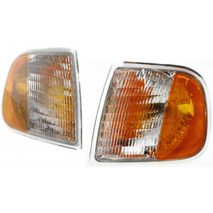 Fits 1997-2002 Ford Expedition Pair Driver &Passenger Turn/Marker Light CAPA