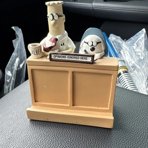 DILBERT DOGBERT  “OPINIONS IGNORED HERE” BUSINESS CARD HOLDER Heavy RARE VTG - Picture 1 of 7