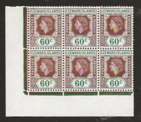 Islas de Sotavento Como Nuevo Nunca Bisagras 144, Bloque Esquinero de 6, 60 Céntimos Elizabeth [168 Foto 1 de 1