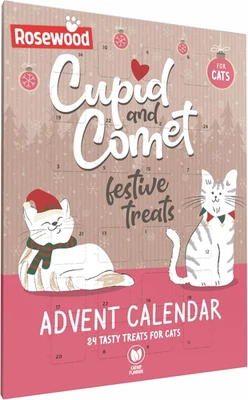 ROSEWOOD - CUPID & COMET CLEARANCE Rosewood Cupid & Comet Luxury yoghurt Treats Advent Calendar 4 Cats,