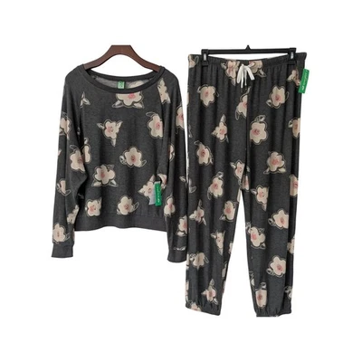 Honeydew Star Gazer 休闲套装睡衣 XL 码黑色 Magnolias 全新带标签 — 第 1/4 张图片