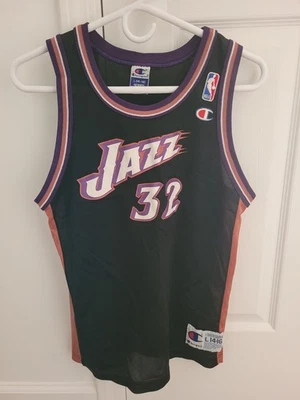 VTG Champion Karl Malone Utah Jazz NBA Jersey #32 Youth Large 14/16 - Image 1 of 4