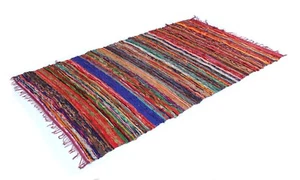 Indian Handmade Chindi Rug Area Rag Rug Home Decor Carpet Floor Decor Rug Multi - Picture 1 of 8
