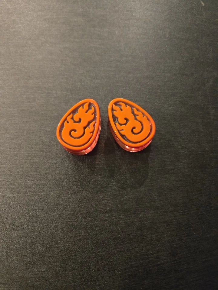 大猩猩玻璃藏式火焰玻璃双喇叭塞1和1/4英寸(32毫米) — 第 1/2 张图片