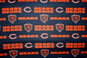 60 INCH WIDE CHICAGO BEARS NFL - 1/2 YARD 18X60 100% COTTON FABRIC - Picture 1 of 3