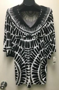 TRINA TURK Badeanzug Cover Up Kleid schwarz ALGIERS Print Tunika XS - Bild 1 von 6