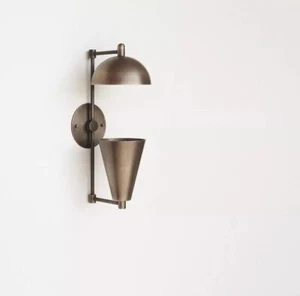 Aged Brass Wall Sconce light - Casting Brass Wall Sconce Light- Minimal Sconce - Picture 1 of 5