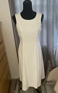 Midi para mujer ALFANI blanco brillante liso sin mangas talla 8 mediana - Imagen 1 de 5