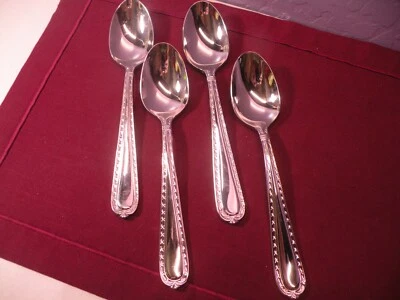 Juego de 4 cucharas soperas ovaladas cubiertos de acero inoxidable Hampton Silversmiths NOBILITY 8" B Foto 1 de 4
