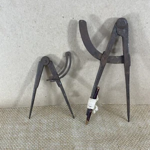 Antique Machinist Mechanic Carpenter Drafting Tools Compass (2) - Picture 1 of 9