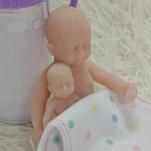 2PCS Cute Mini Reborn Baby Dolls 1.9-3.9inch Full Body Silicone Sleeping Baby US - Picture 1 of 15