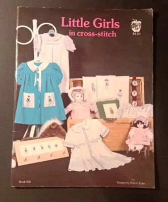 Little Girls In Cross Stitch by Macon Epps Book 505 Green Apple Co - Image 1 of 3