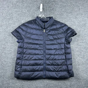 Martha Stewart Puffer Jacket Vest Women Size 1X Navy Down Quilted Cap Sleeve NWT - Picture 1 of 10