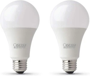 Feit A19 100W Eq LED Bulbs, 3000K Bright White, Dimmable, 2-Pack - Picture 1 of 10