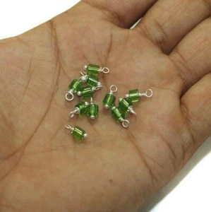 100 Pcs, 4mm Glass Loreal Beads Silver Plated - Picture 1 of 36