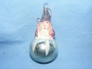 Vintage Christmas Tree Glass Figural Decoration Santa Bauble Antique Rare - Picture 1 of 3