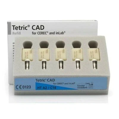 *5-Pieces* Ivoclar Vivadent Tetric CAD For CEREC & inLab HT A2/C14 Refill 692149