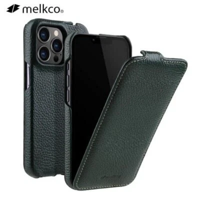 Orignal Melkco Genuine Leather Flip Case Up-Down Cover For iPhone 14 13 Pro Max - Image 1 of 4