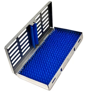 Caja de casete de esterilización 7,25""X3,5"" con almohadilla de silicona para instrumentos quirúrgicos - Imagen 1 de 6