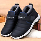 Men Winter Ankle Snow Boots Slip on Fur Lined Outdoor Waterproof Casual Shoes