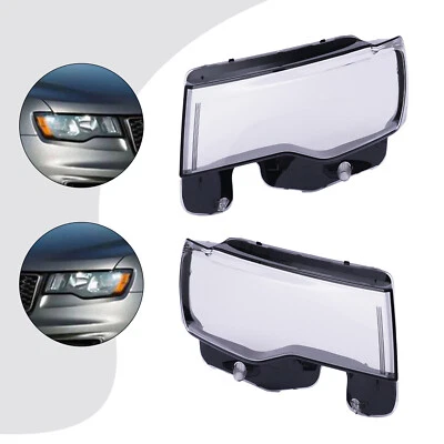 Tampa frontal da lente do farol esquerdo e direito para Jeep Grand Cherokee 2014-2019 transparente - Imagem 1 de 4