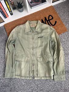 Vintage Avirex Light Green Jacket from the 80's, insane wash Size XL