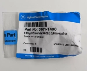 Agilent 0101-1490 Fitting elbow male 90-deg 3/8in HPLC NEW USA - Picture 1 of 4